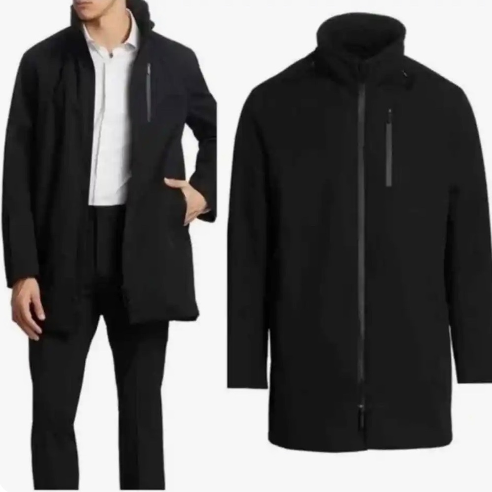 Emporio Armani Mens The Matrix Hooded Over Jacket Trench XXL 58 Black IT NWT